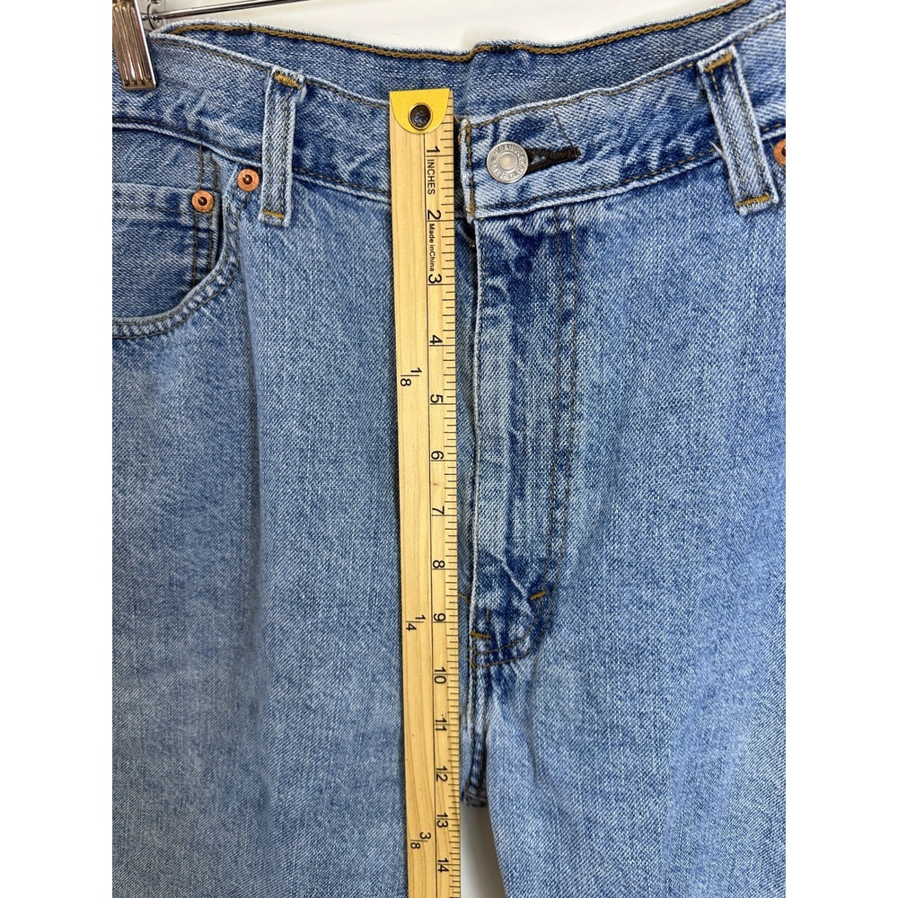 Levis 505 Regular Fit Denim Jorts Mens 38 Light Wash Blue Cotton Jean Shorts - Picture 4 of 13
